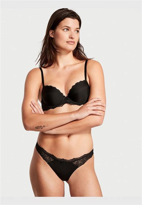 Buy Victorias Secret Black Floral Lace Trim Cheekini Panty For Women In Doha Other Cities