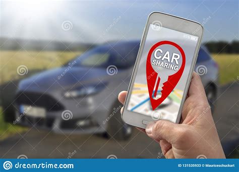 Car2go is carsharing without rental offices or return stations. Car Sharing App With Smartphone Stock Image - Image of ...