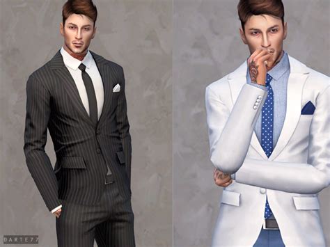 Darte77s Slim Fit Suit Jacket Sims 4 Men Clothing Sims 4 Male