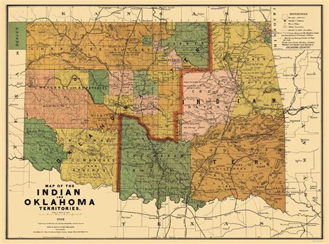Oklahoma Indian Territory Rand Mcnally 1892 23 X 3091 Walmart