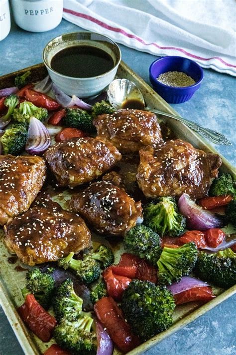 Turn the chicken over and add the broccoli to the other side of the pan. Easy Sheet Pan Sesame Chicken with Vegetables - Must Love Home