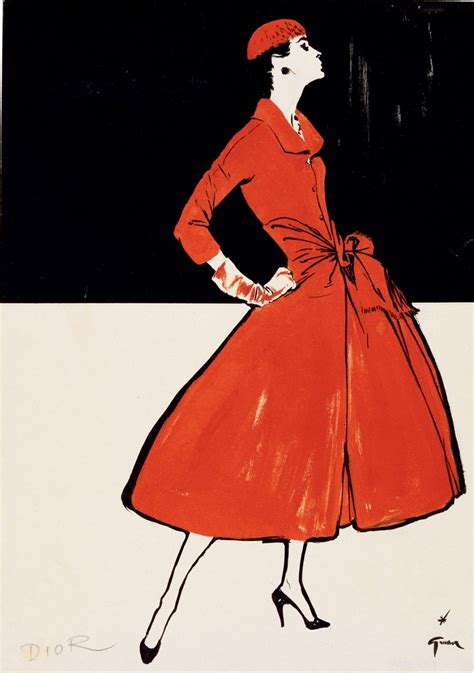 Réne Gruau Ohne Titel 1955 Mode Von Dior Veröffentlicht In