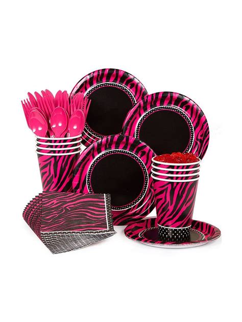 Pink Zebra Boutique Standard Kit Serves 8 Zebra Party Zebra Print