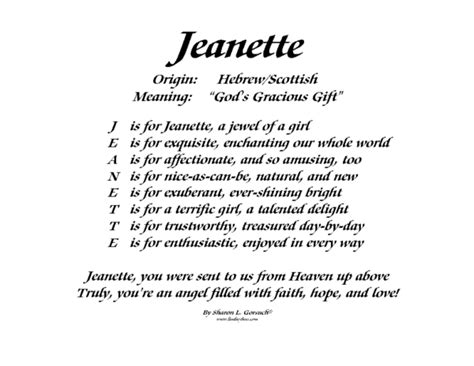 Meaning Of Jeanette Lindseyboo