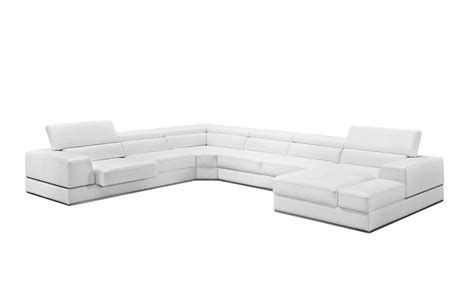 Divani Casa Pella Modern White Bonded Leather Sectional Sofa Buy