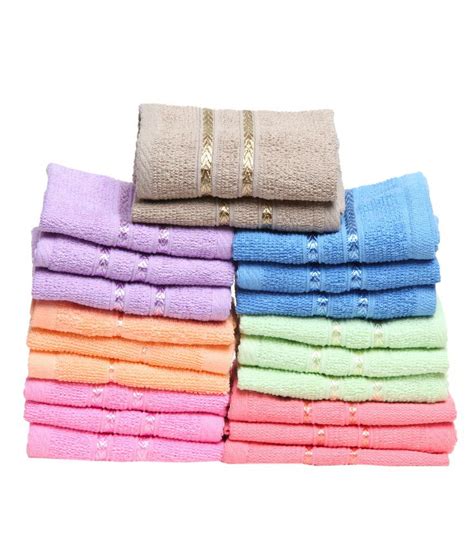 Set Of 20 Face Towel Handkerchief Size Multicolor Buy Set Of 20