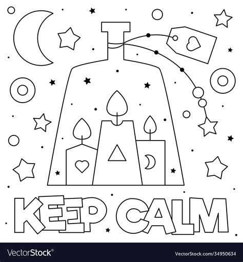 Keep Calm Coloring Page Of Royalty Free Vector Image