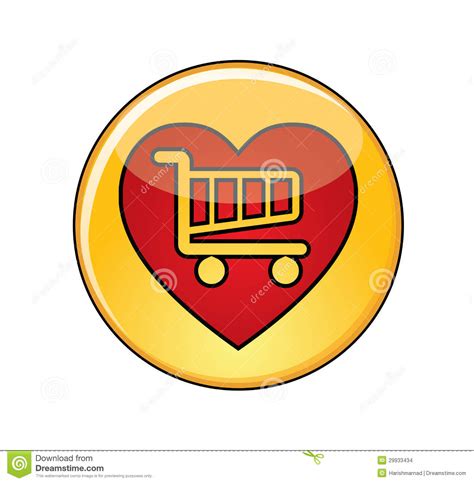 Illustration Of Love Shopping Button With A Shoppi Stock Vector