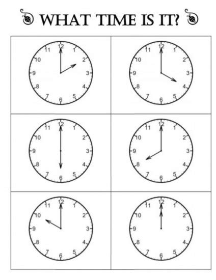 Telling Time Hour Worksheets Kindergarten
