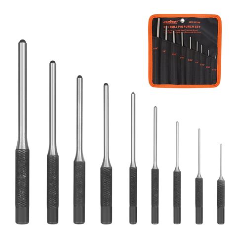 9pc Forged Steel Roll Pin Punch Set In Roll Up Case Rifle Gunsmithing