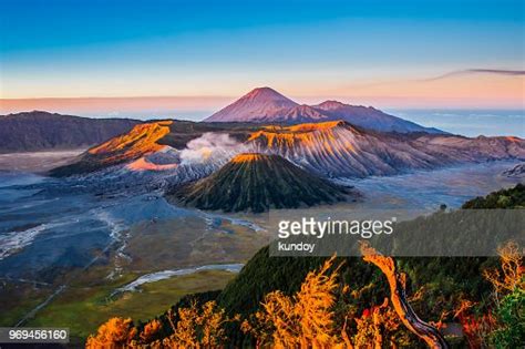 Sunrise At Mount Bromo Volcano The Magnificent View Of Mt Bromo Located