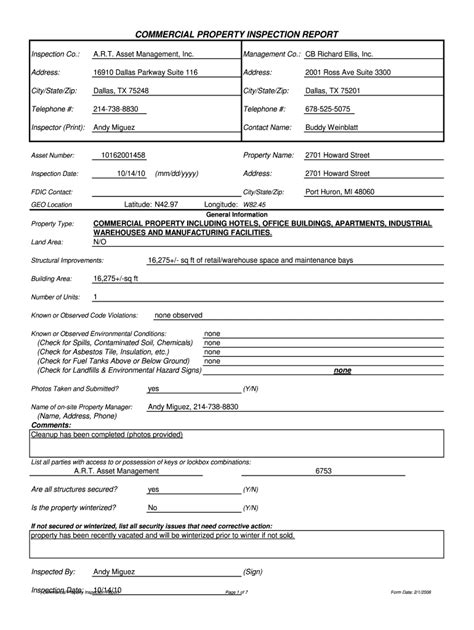 Commercial Property Inspection Checklist Pdf Fill Out And Sign Online