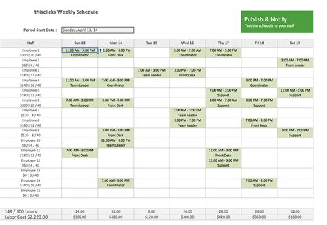 Free Excel Template For Employee Scheduling Employee Training