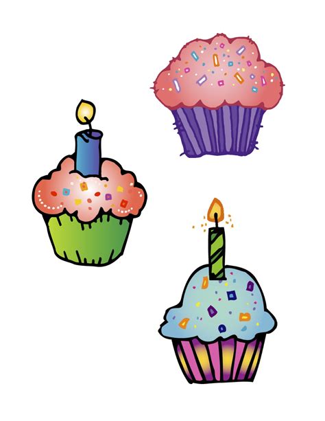 Birthday Cupcake With Candle Clipart Clipart Best