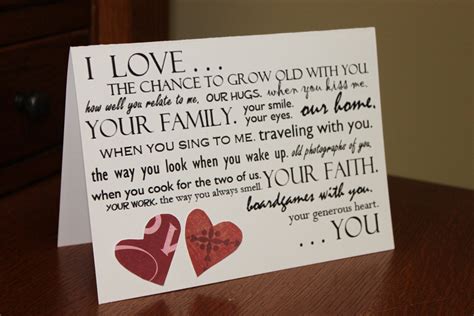 Things I Love About You I Love You 5x7 Card
