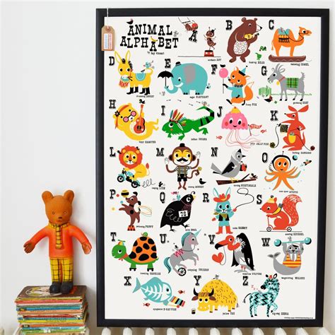 This Amazing Animal Alphabet Litho Print Will Be Sure To Provide Hours