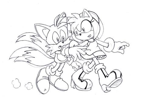 Print coloring image momjunction coloring pages cartoon. Amy and Tails sketch by SMSSkullLeader on DeviantArt