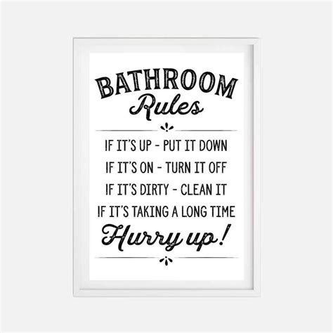 Bathroom Rules Free Printable Printable Templates