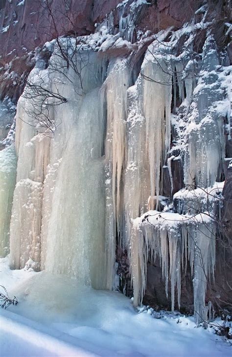 Apostle Islands Ice Caves Frozen Waterfall Winter Stock Photo Image