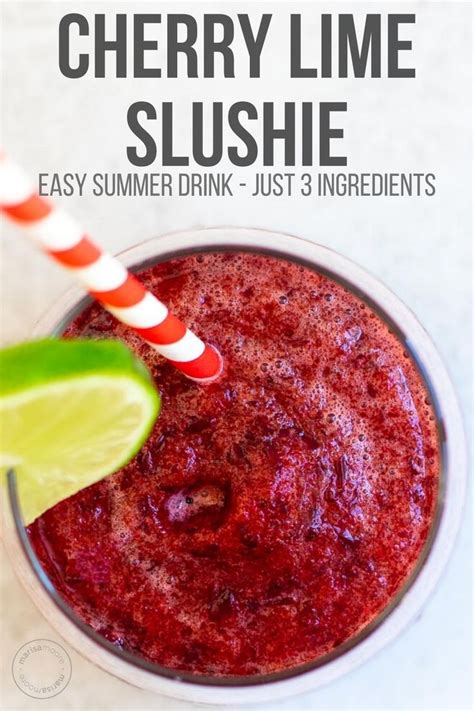 Easy Cherry Lime Slush No Sugar Added Slush Recipes Slushie