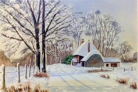 First Snow Of Winter Watercolour Painting Peters Art Gallery