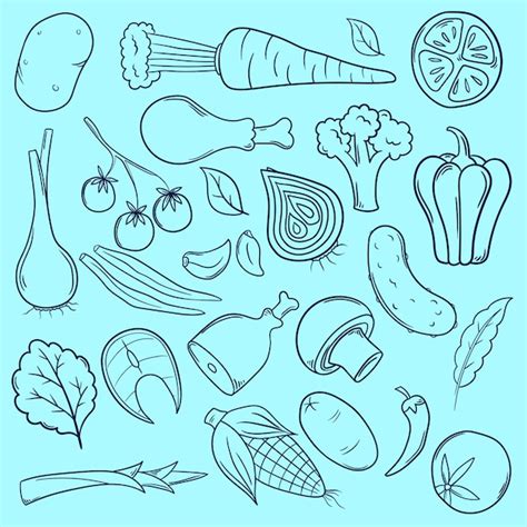 Premium Vector Hand Drawn Doodle Vegetables Set Collection