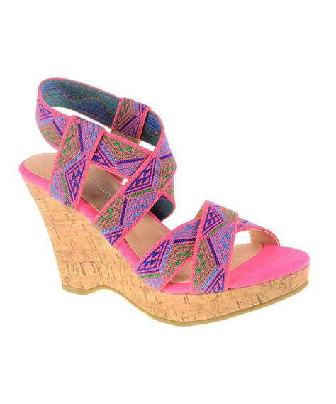 Cl By Laundry Hot Pink Iconic Wedge Sandal Zulily Wedge Sandals