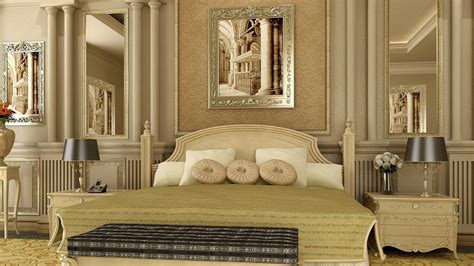 1920x1080 1920x1080 Room Bed Interior Beige Pillows Design