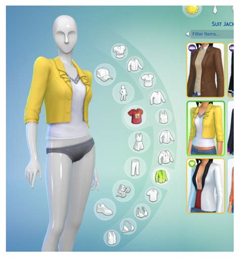 Mod The Sims Seperated And Detagged Female Business Suit Top