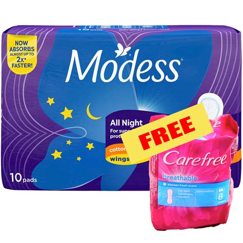 Modess All Nights Wings 10s Csi Supermarket
