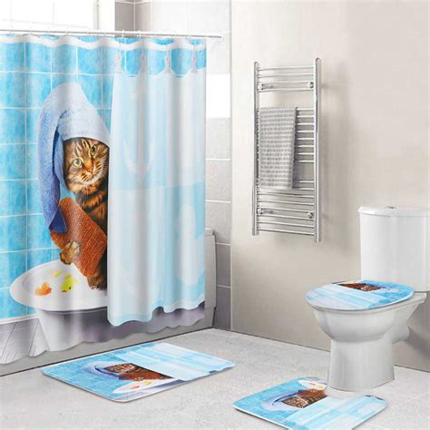 Add an amusing touch to your decor with one of our. Cute Cat Bathing Bathroom Polyester Shower Curtain ...