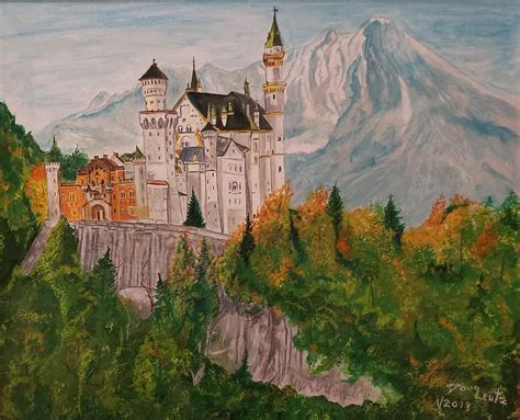 The Neuschwanstein Castle Painting By Douglas Lentz Fine Art America