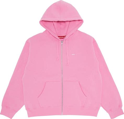 Buy Supreme Small Box Zip Up Hooded Sweatshirt Pink Fw23sw40 Pink