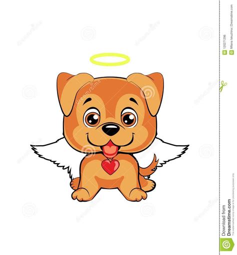 Illustration Of Funny Puppy Dog Media Icon Smiley Happy Dog Angel