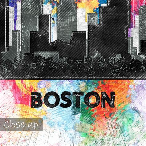 Boston Skyline Boston Sketch Print Boston Cityscape Boston Etsy
