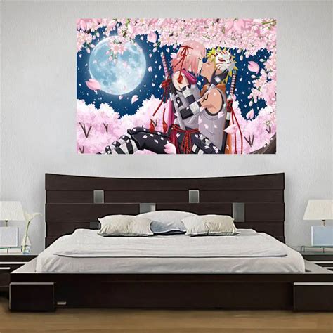 Custom Japanese Anime Naruto Canvas Painting Wall Silk Poster Cloth