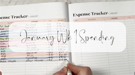 January Week 1 Spending S H E Budgets Planner Check In Single