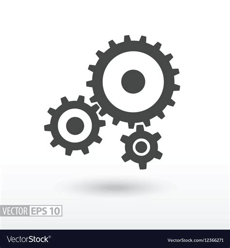 Gear Flat Icon Sign Gears Logo For Web Design Vector Image