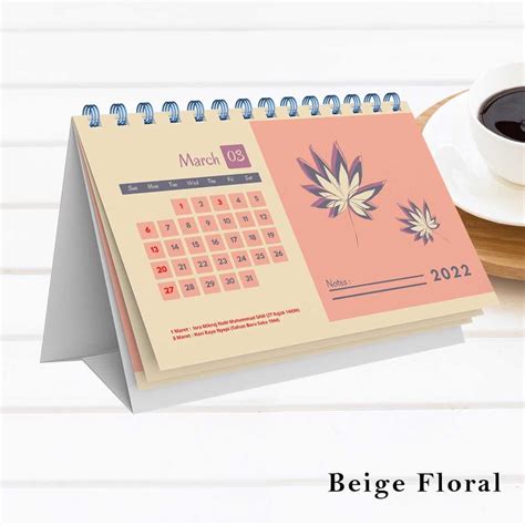 Jual Cetak Kalender Duduk Kalender Meja Custom Bunga Tahun 2022
