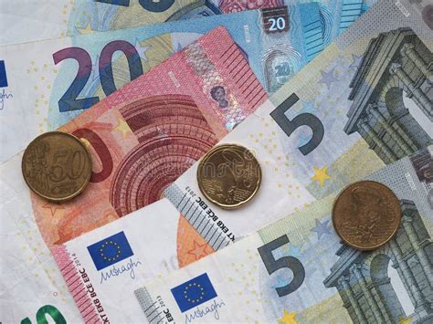 Euro Notes And Coins European Union Stock Photo Image Of Notes Sell