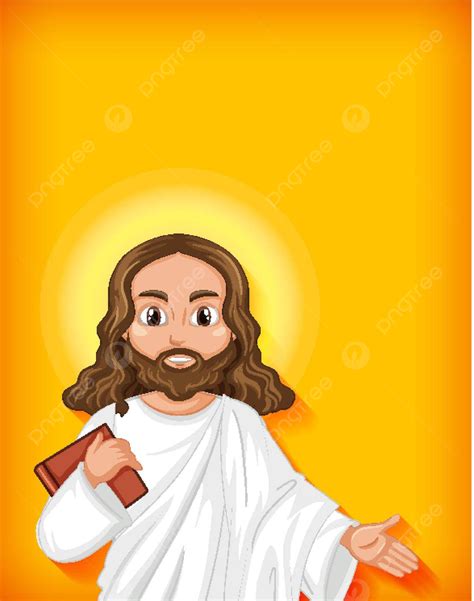 Isolated Jesus Cartoon Character Background Jesus Christ Illustration