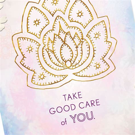Lotus Flower Take Good Care Of You Get Well Card Greeting Cards