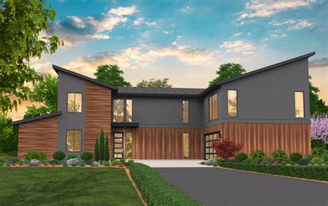Lavender House Plan Contemporary Two Story Home Design Wgarage