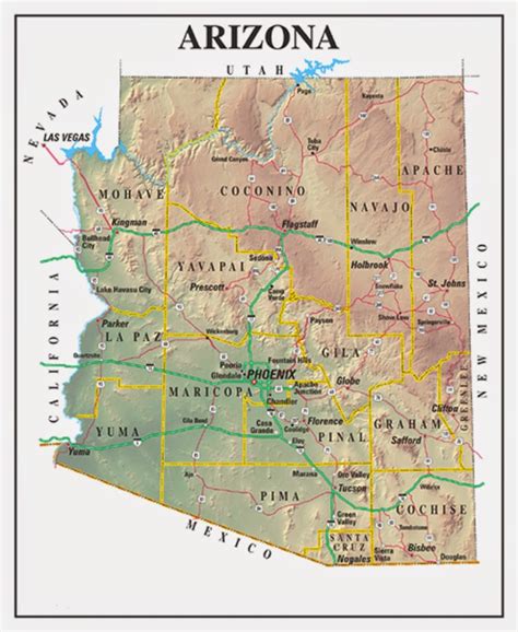 Printable Map Of Arizona That Are Dramatic Hudson Website