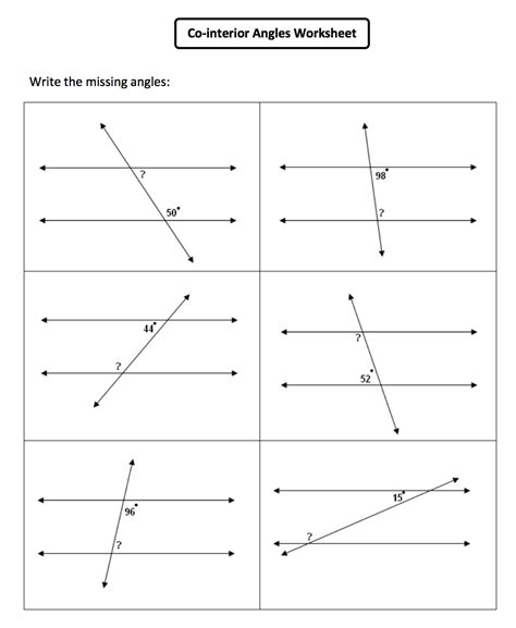 Angles In Transversal Worksheet Answers