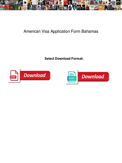 Fillable Online American Visa Application Form Bahamas American Visa