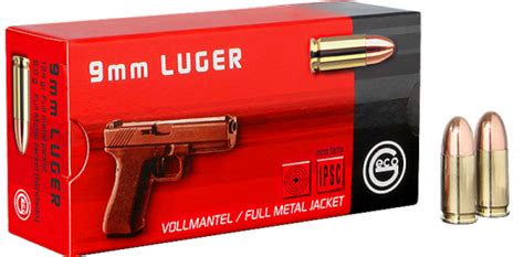 Geco Standard 9mm Luger 9x19 Fmj Rn 124 Grs Pistolenpatronen