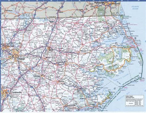 Road Map Of North Carolina And South Carolina Interstate In South