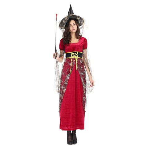 Plus Size Large Red Halloween Witch Costume Costumes For Women Adult