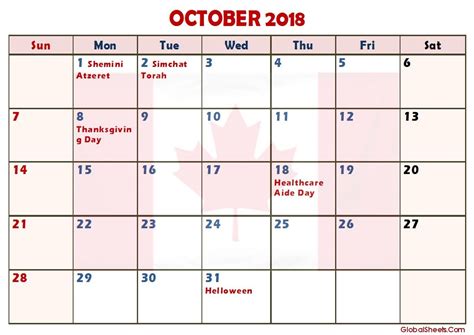 November 2018 Calendar Canada School Holidays Holiday Calendar